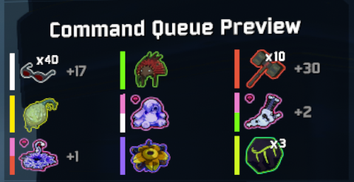 The Command Queue Preview on the HUD