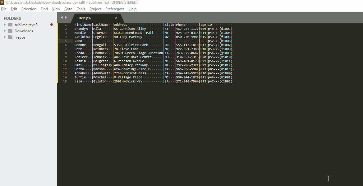 ShuffleColumnVertically