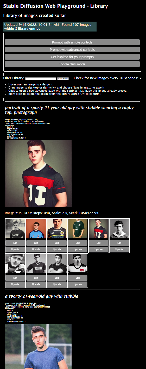 The Library page