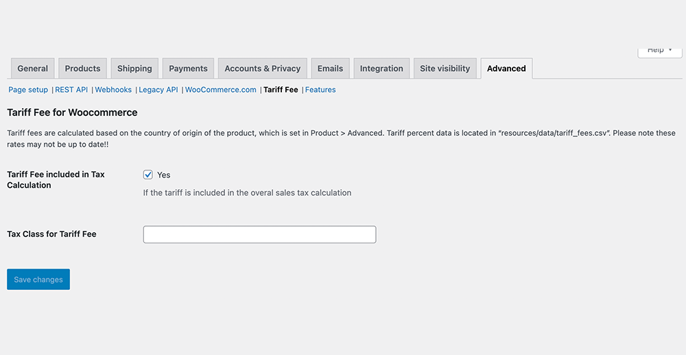 Plugin settings
