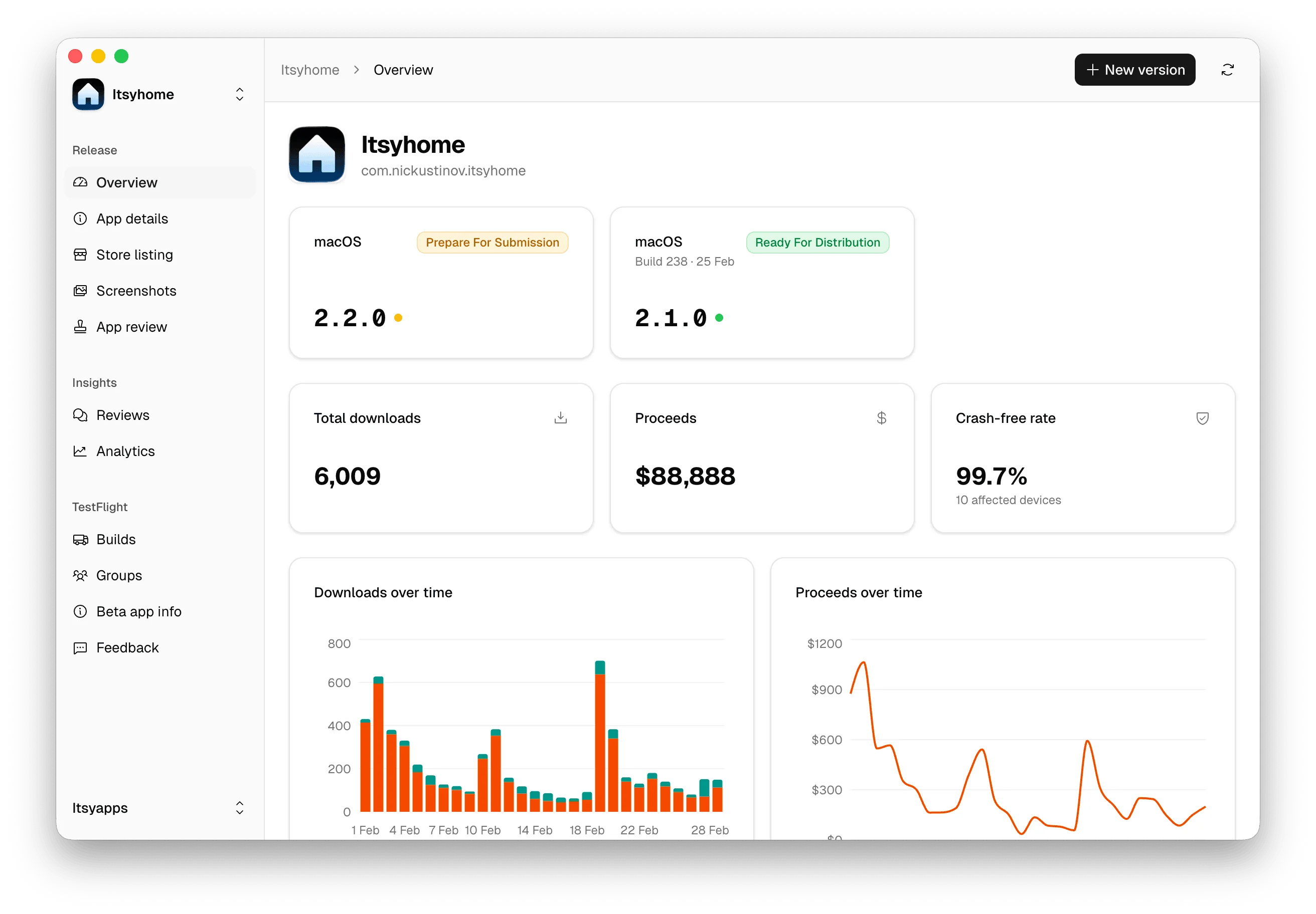 itsyconnect-macos screenshot