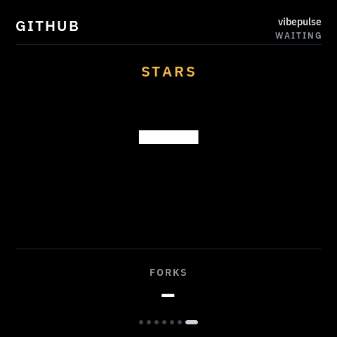 GitHub tile waiting on its first fetch