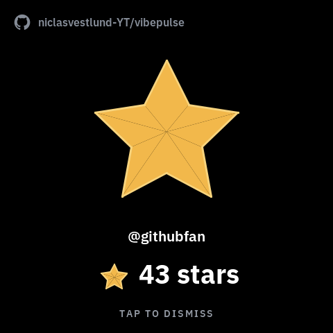 Full-screen popup celebrating a new GitHub star