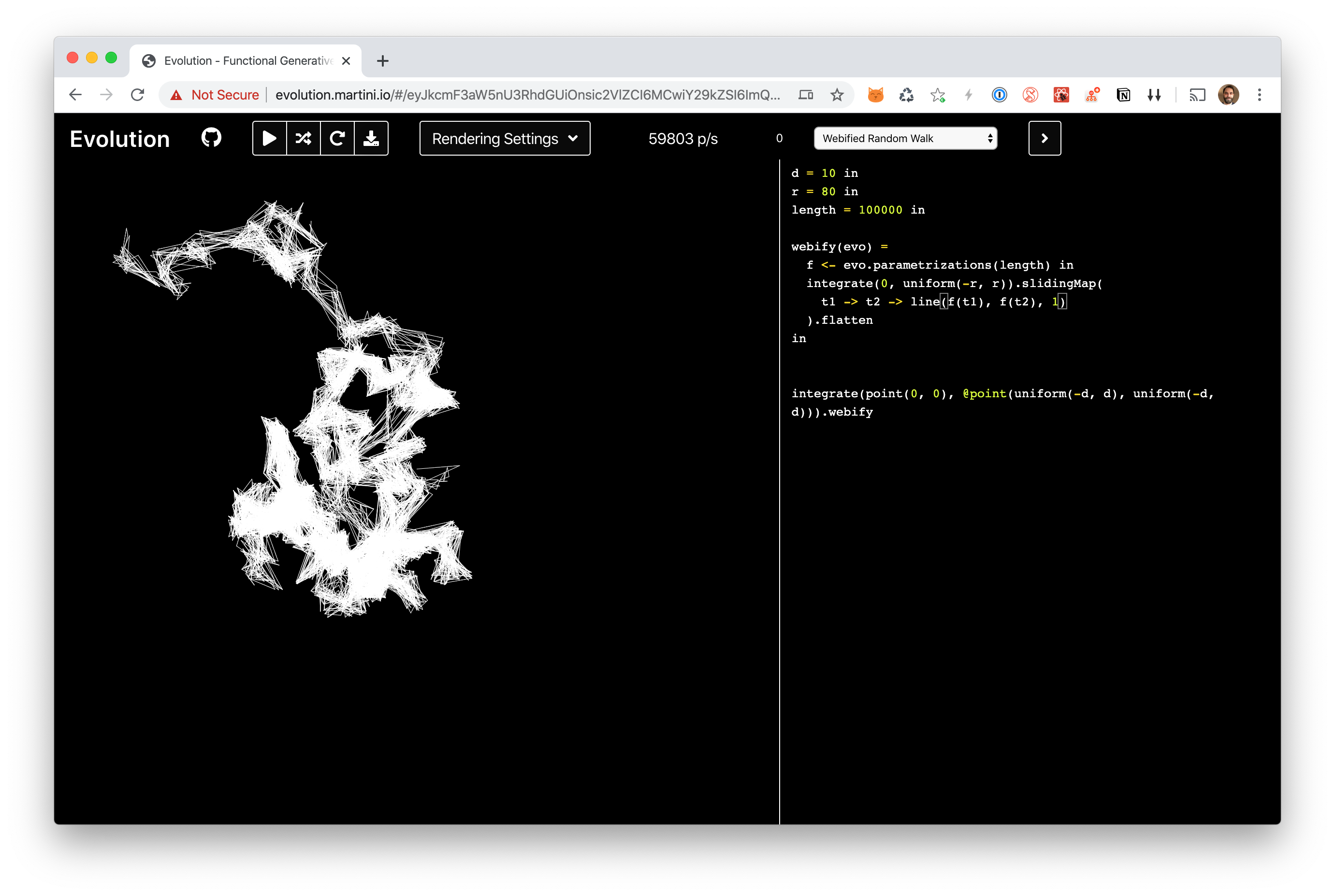 Webified Random Walk