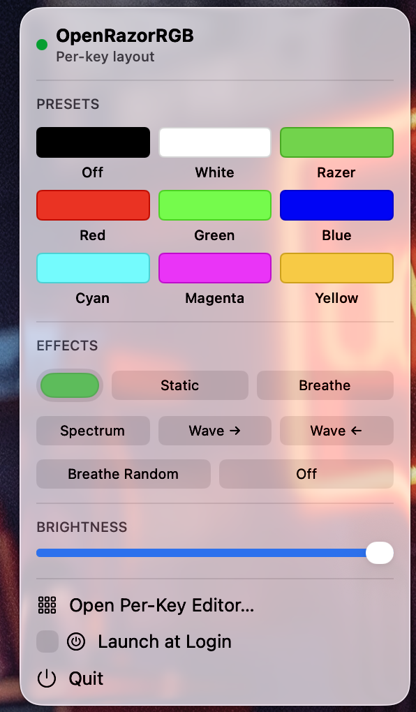 Menu-bar popover