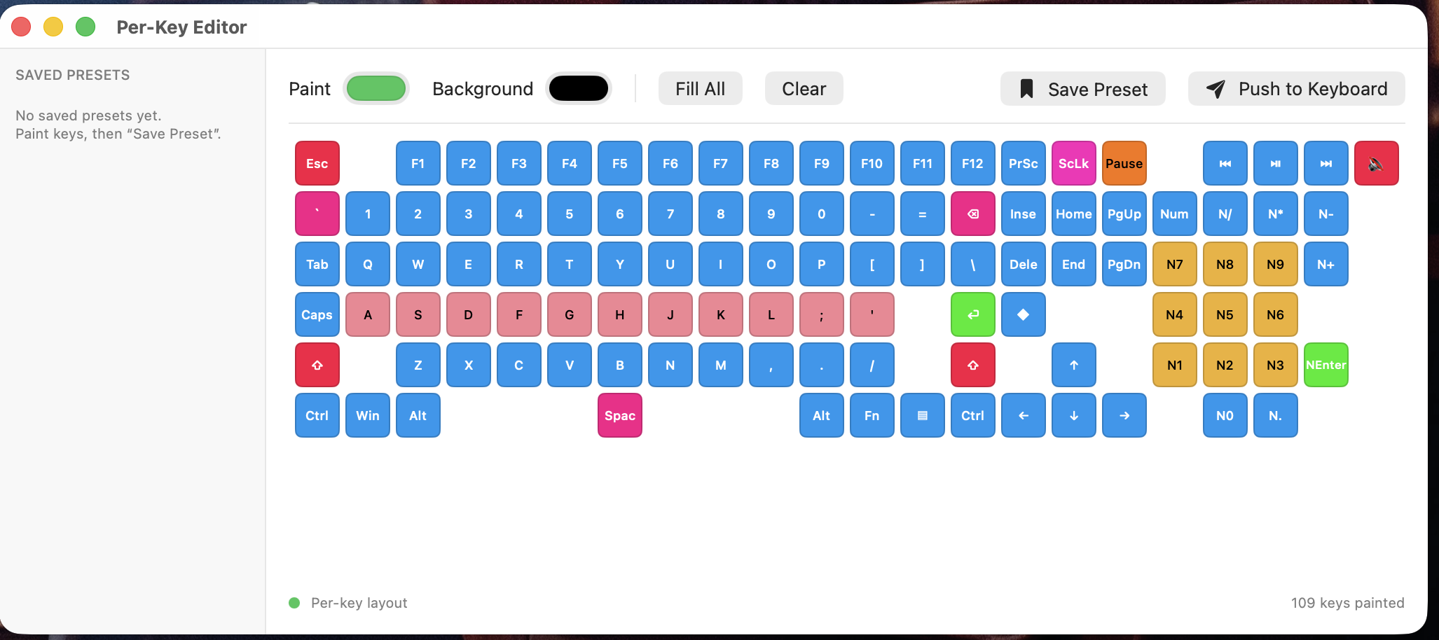 Per-key editor