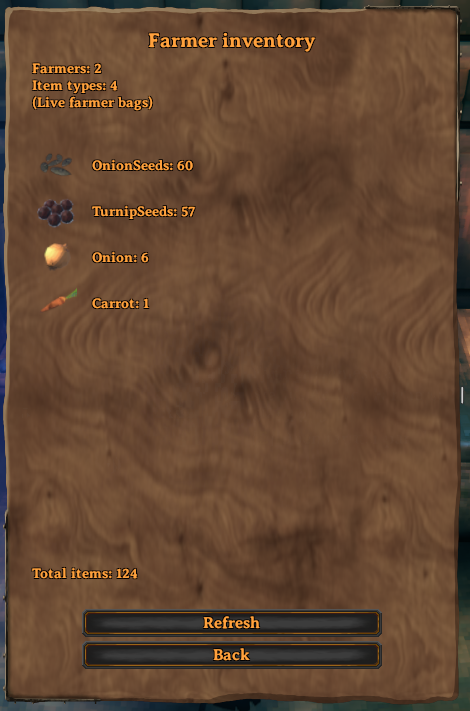 Farmer inventory page