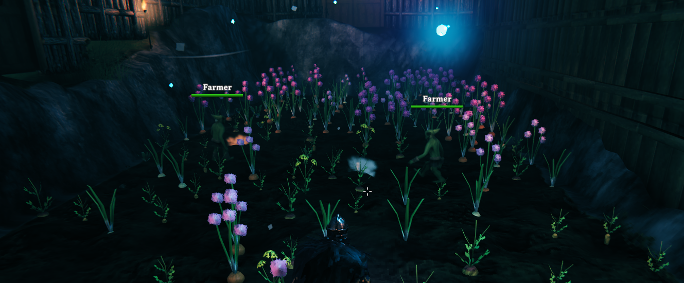 Goblin farmers tending a field of onions and turnips
