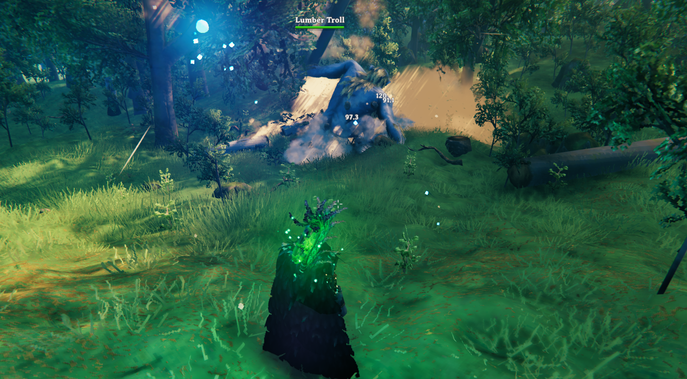 Lumber Troll smashing logs in a forest