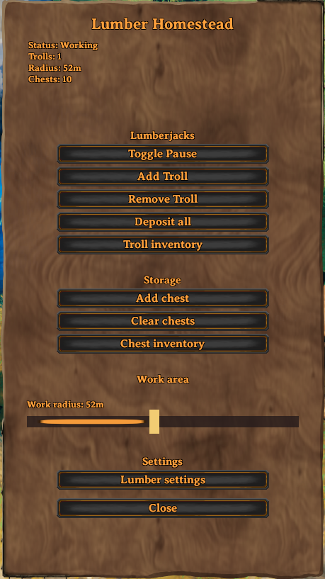 Lumber Homestead main panel