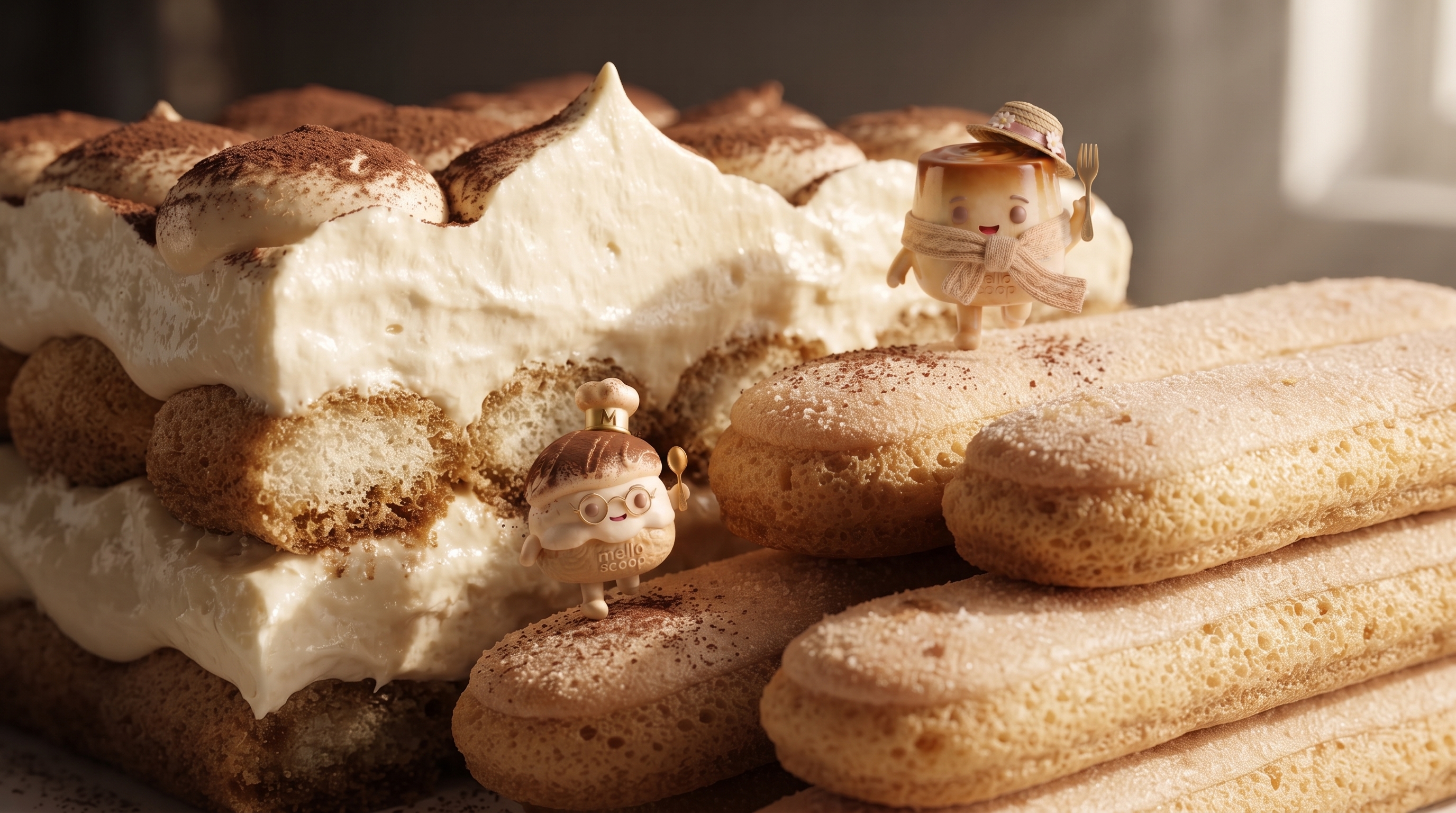 Live-scooped pistachio tiramisu and alcoholic tiramisu at a corporate event dessert bar
