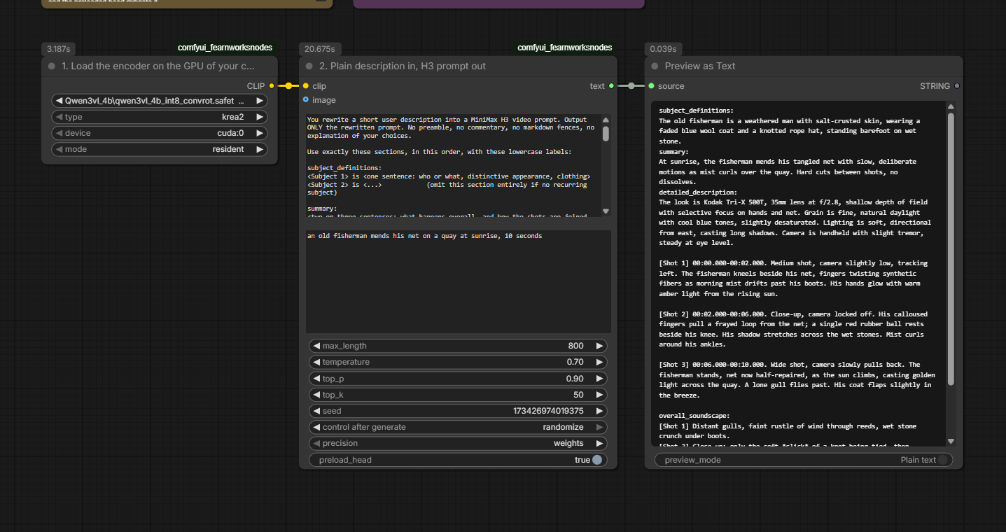 Turning a one-line description into a structured H3 prompt