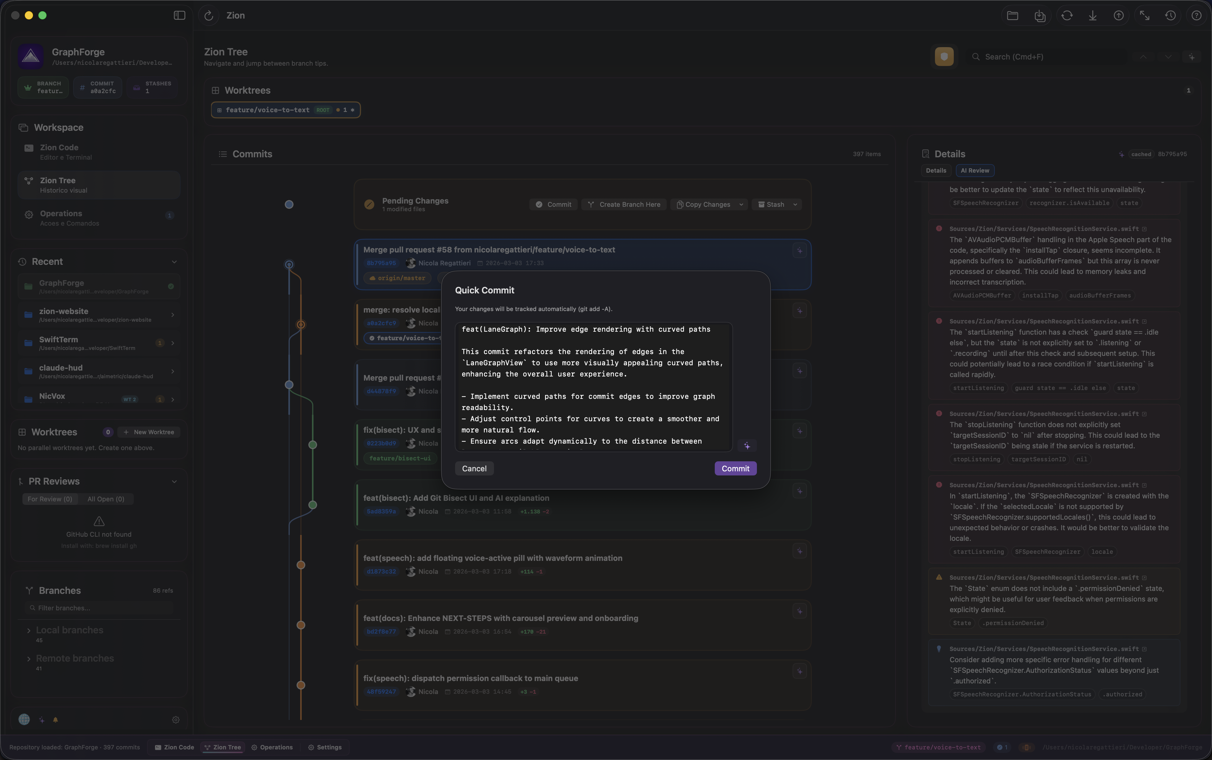 Smart Commit — AI-generated commit message from diff