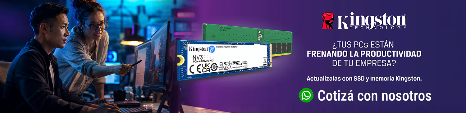 Kingston para empresas: actualizá tus PCs con SSD y memoria Kingston, cotizá con nosotros