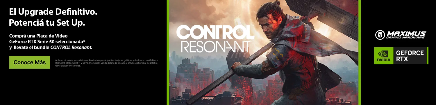 Comprá una placa de video GeForce RTX Serie 50 seleccionada y llevate el bundle CONTROL Resonant