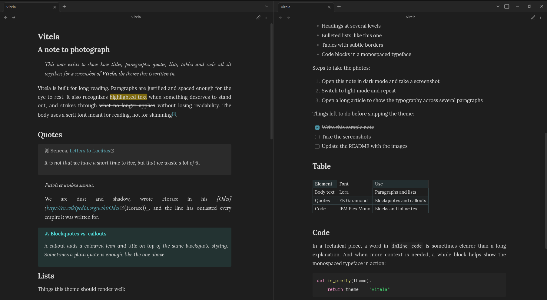 Dark mode