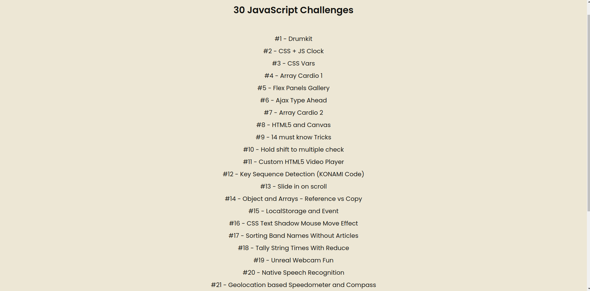 Preview do projeto 30 days JavaScript