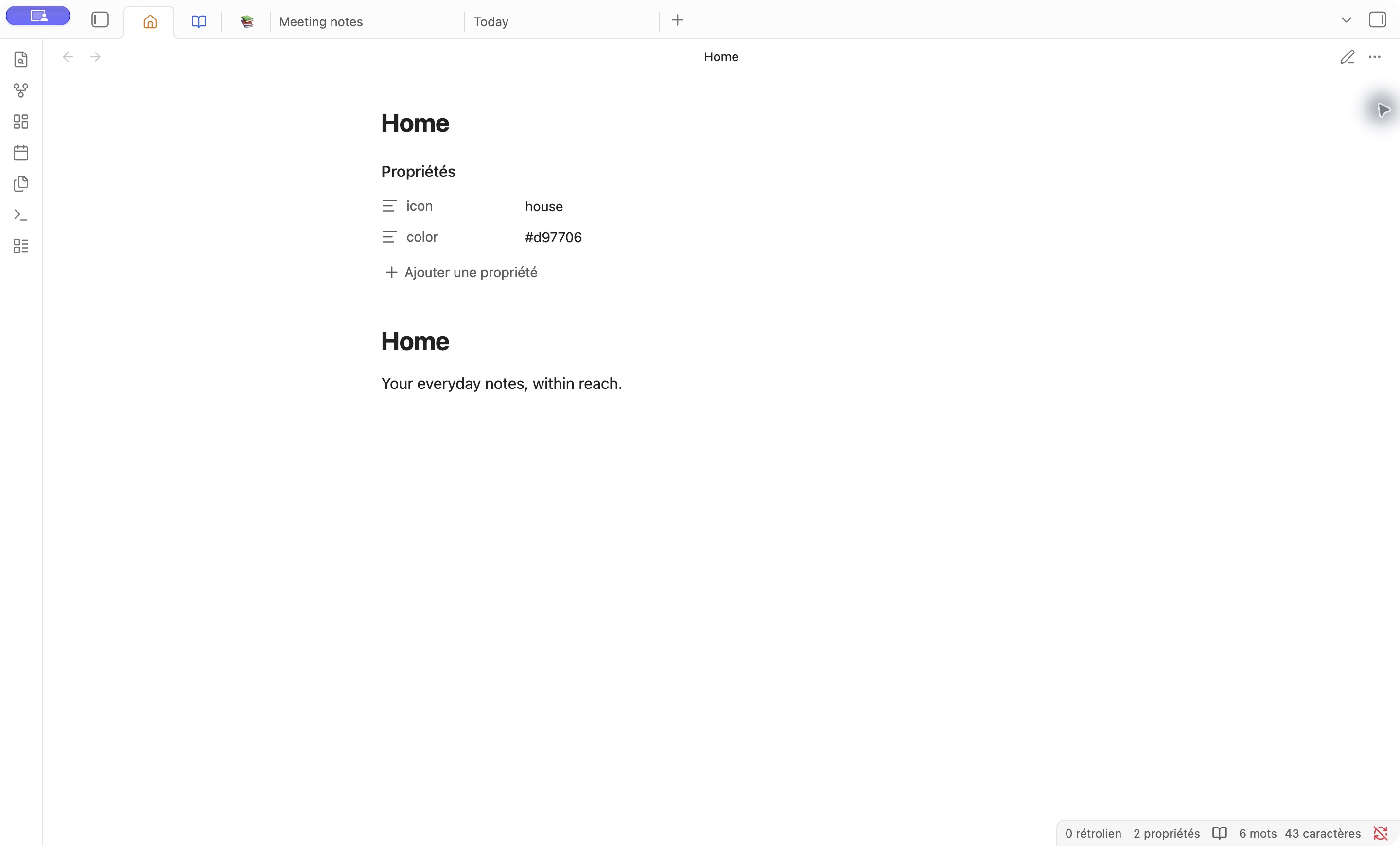 Pinned tabs with Lucide icons, an emoji and note colors
