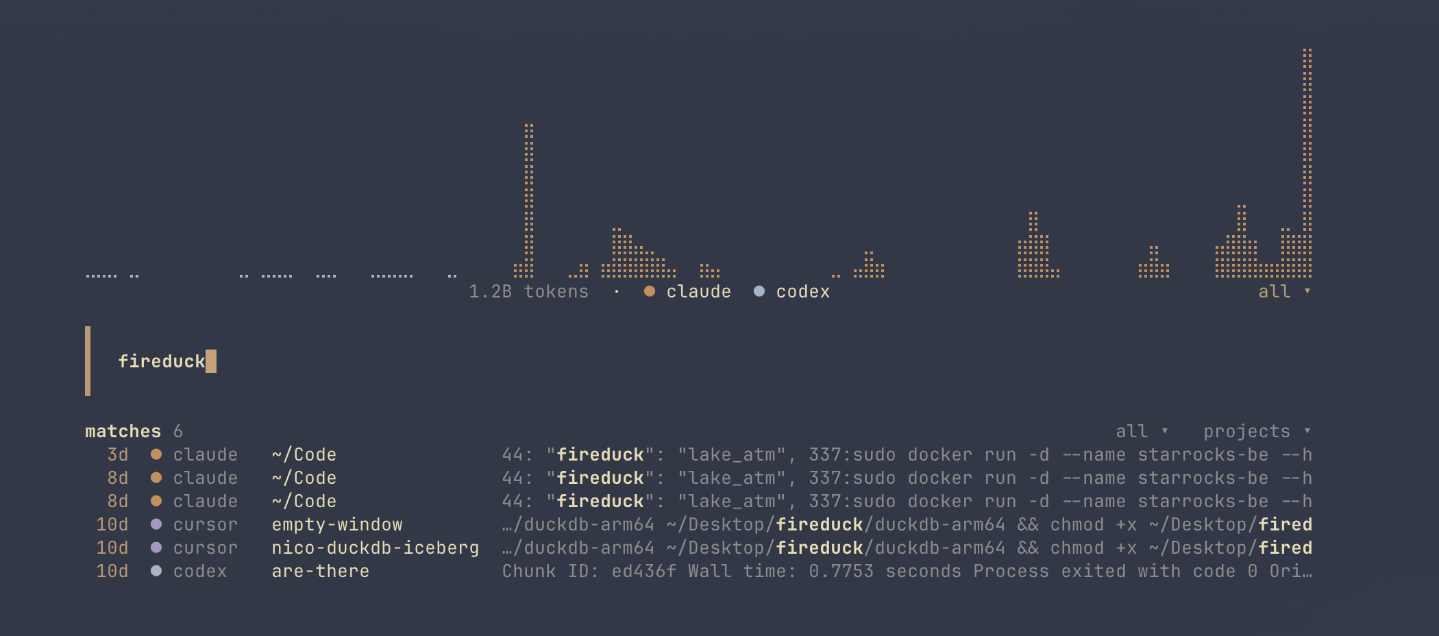 Memex terminal session browser