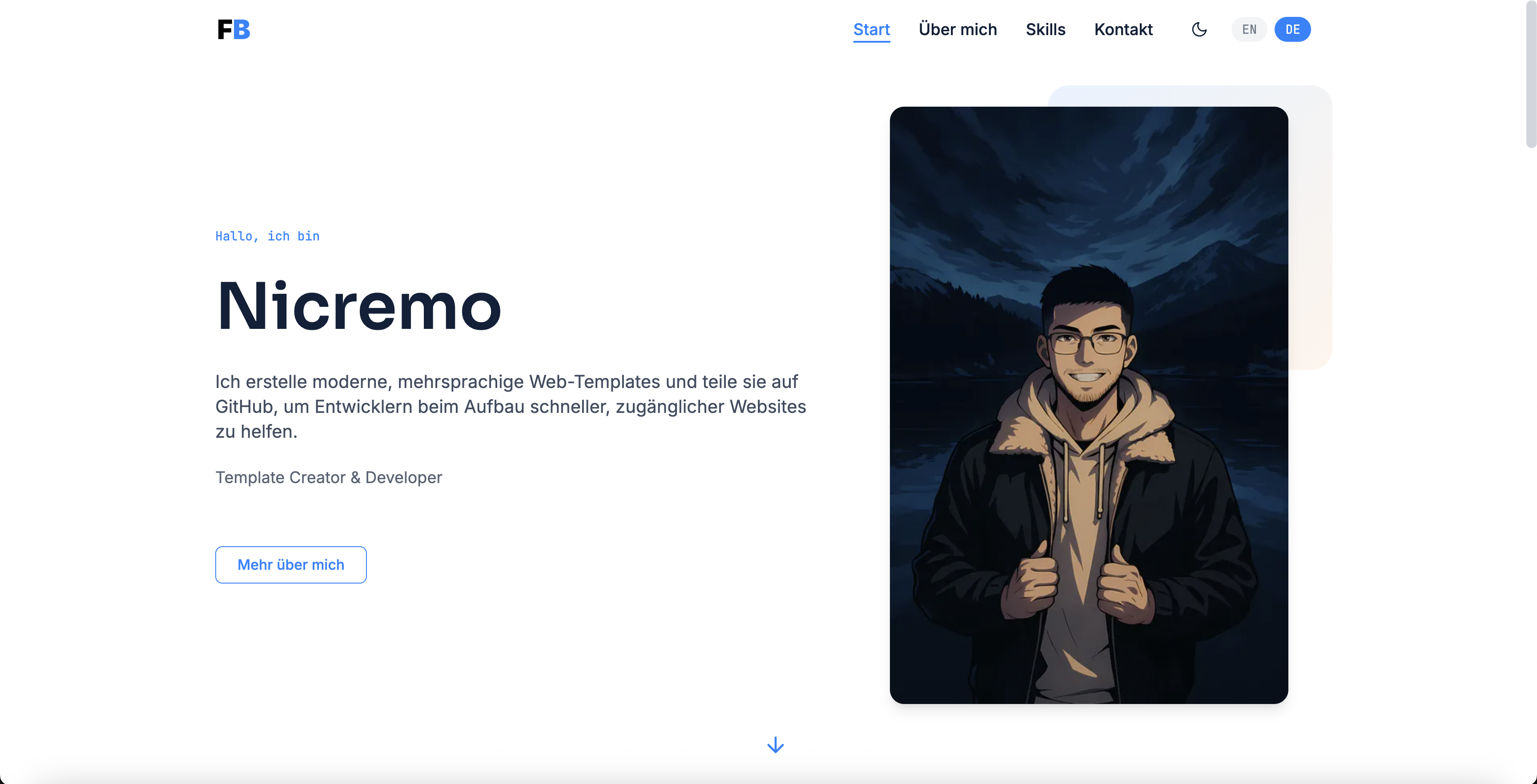 astro-multilingual-portfolio-template 网站模板截图