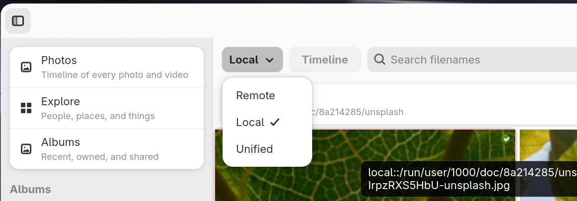 View options