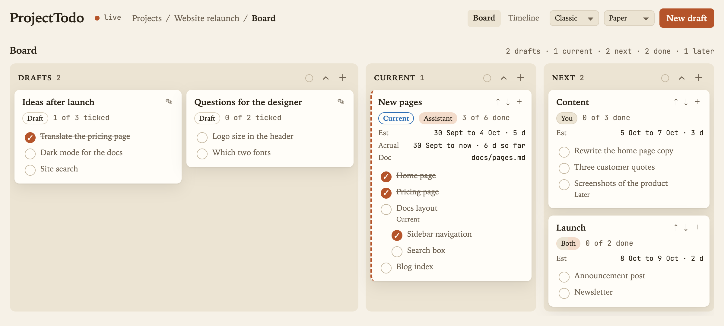 Paper theme