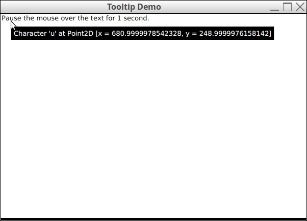 Screenshot of the Tooltip demo