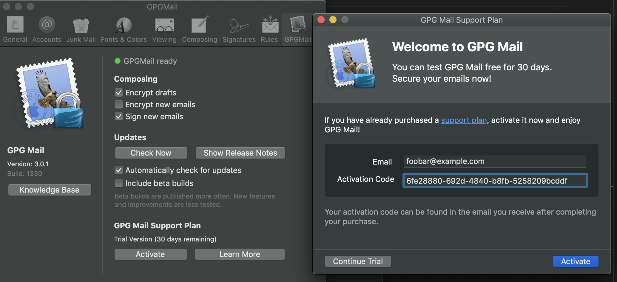 macOS: GPGMail Support Plan