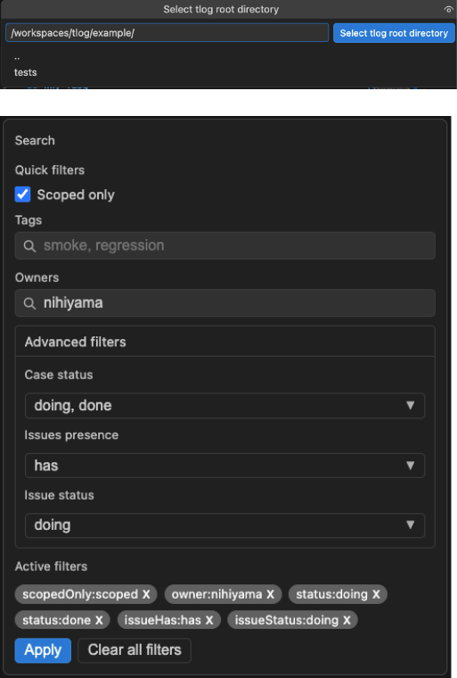 Set Root and Search Filters