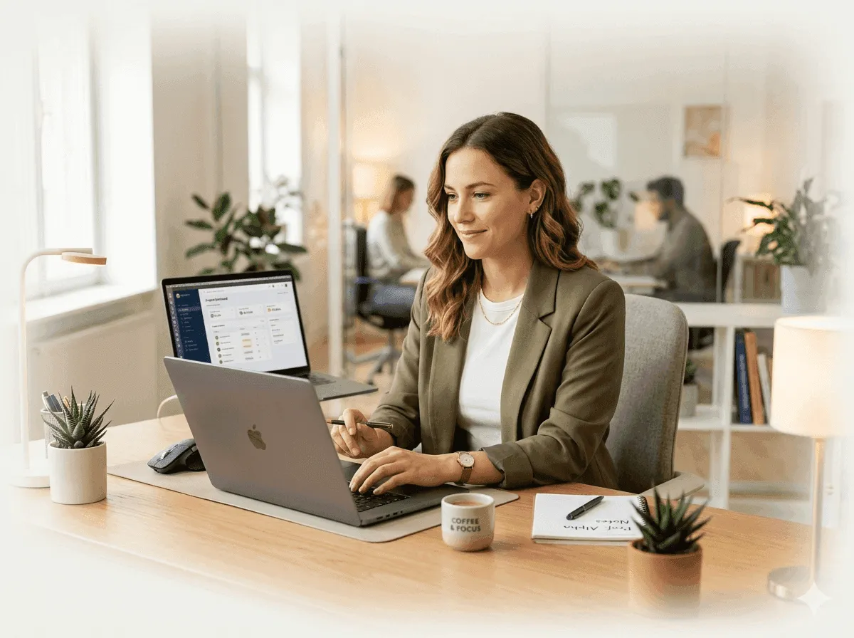 Professional virtual assistant at work