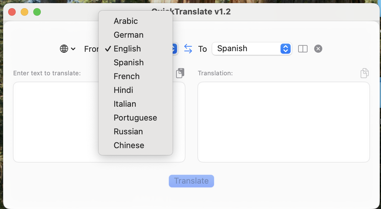 QuickTranslateMac screenshot 1