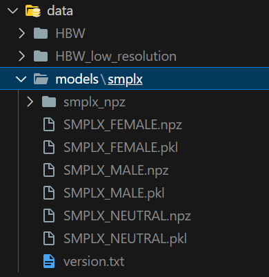 SMPLX folder