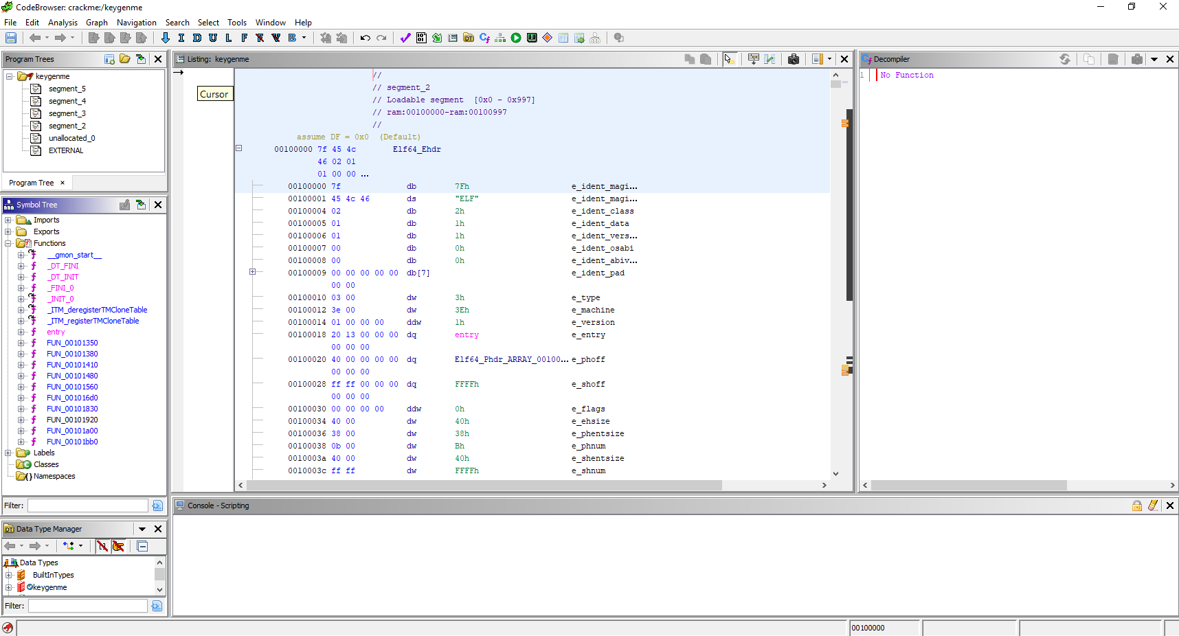 Ghidra fails to find section headers information