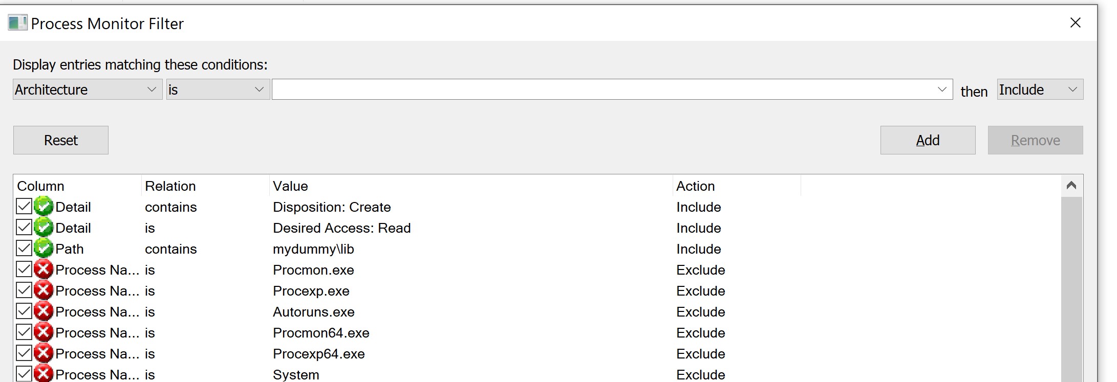 procmon filters