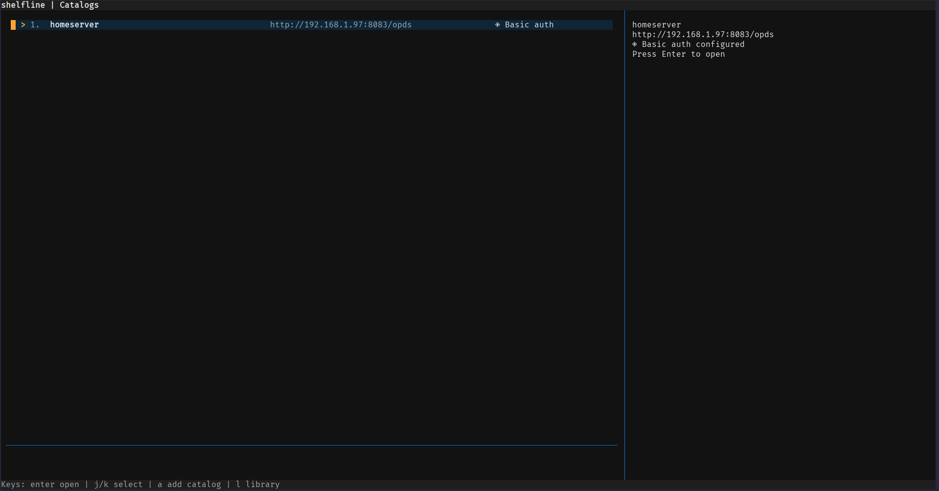 Saved catalog selector