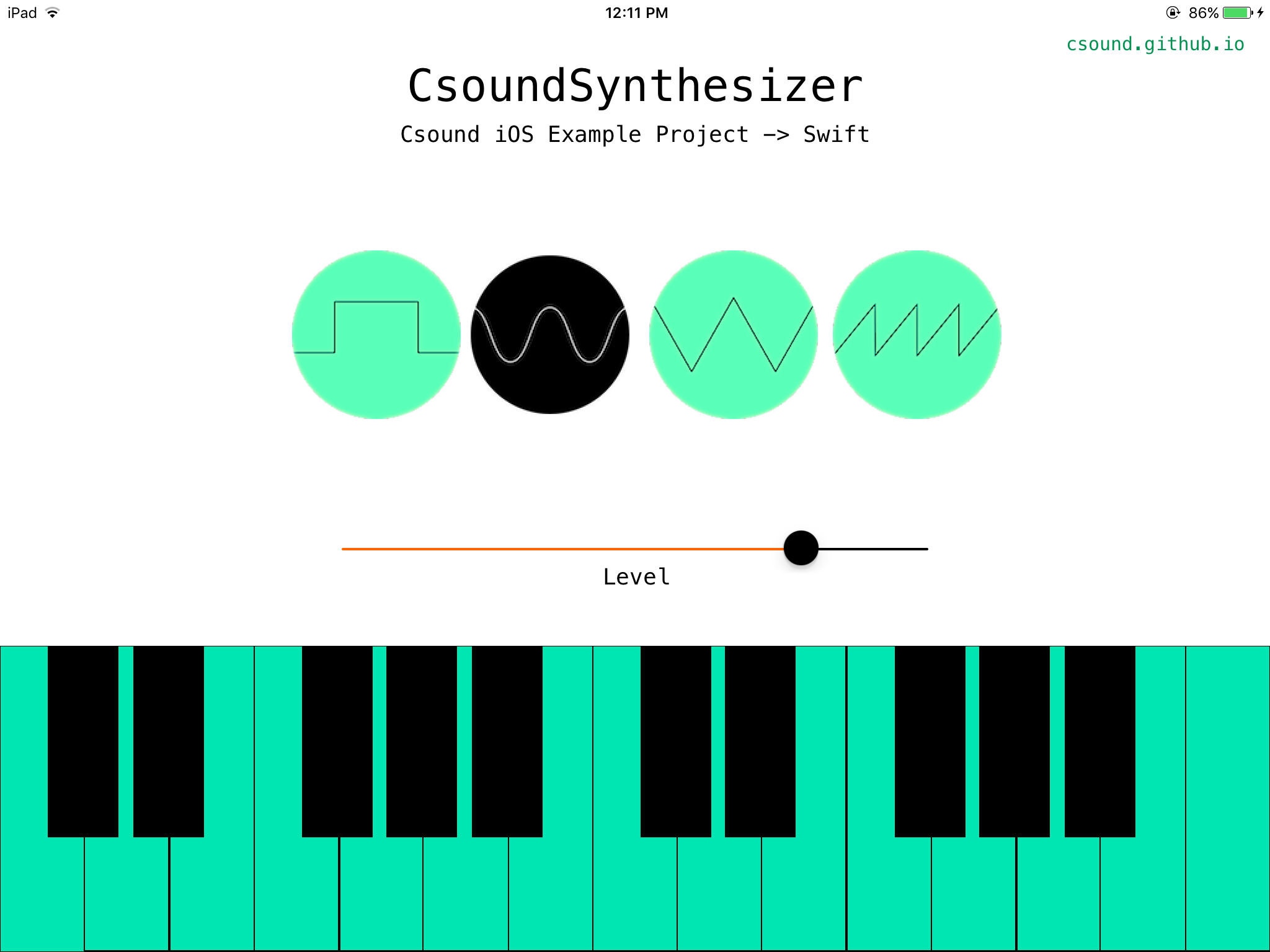 csoundSynthesizer App Image