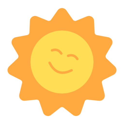 sun icon floating up the page