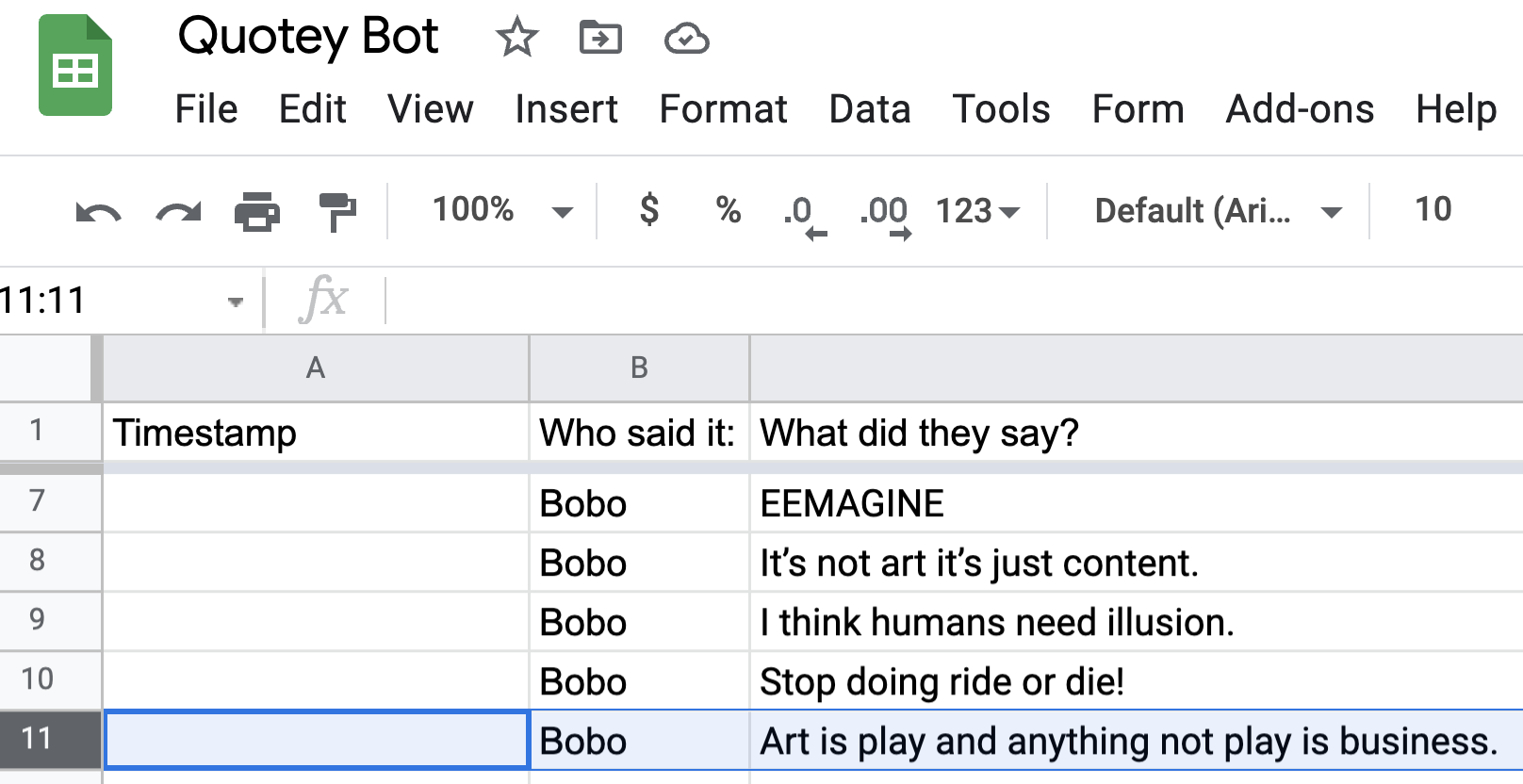 Google spreadsheet