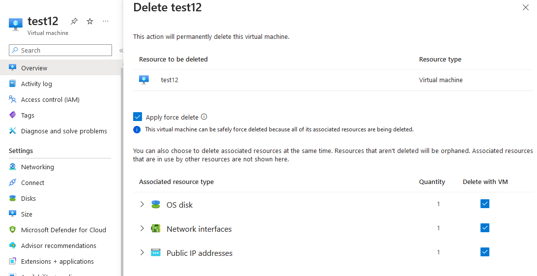 Azure VM Delete