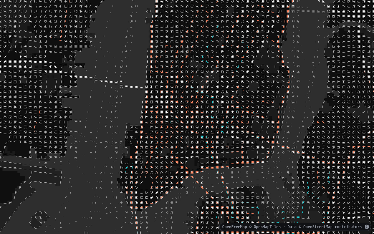 Pixelated animated trip trails over New York City