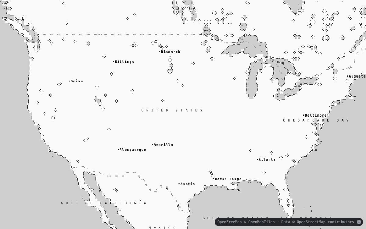 Political boundaries across the continental United States