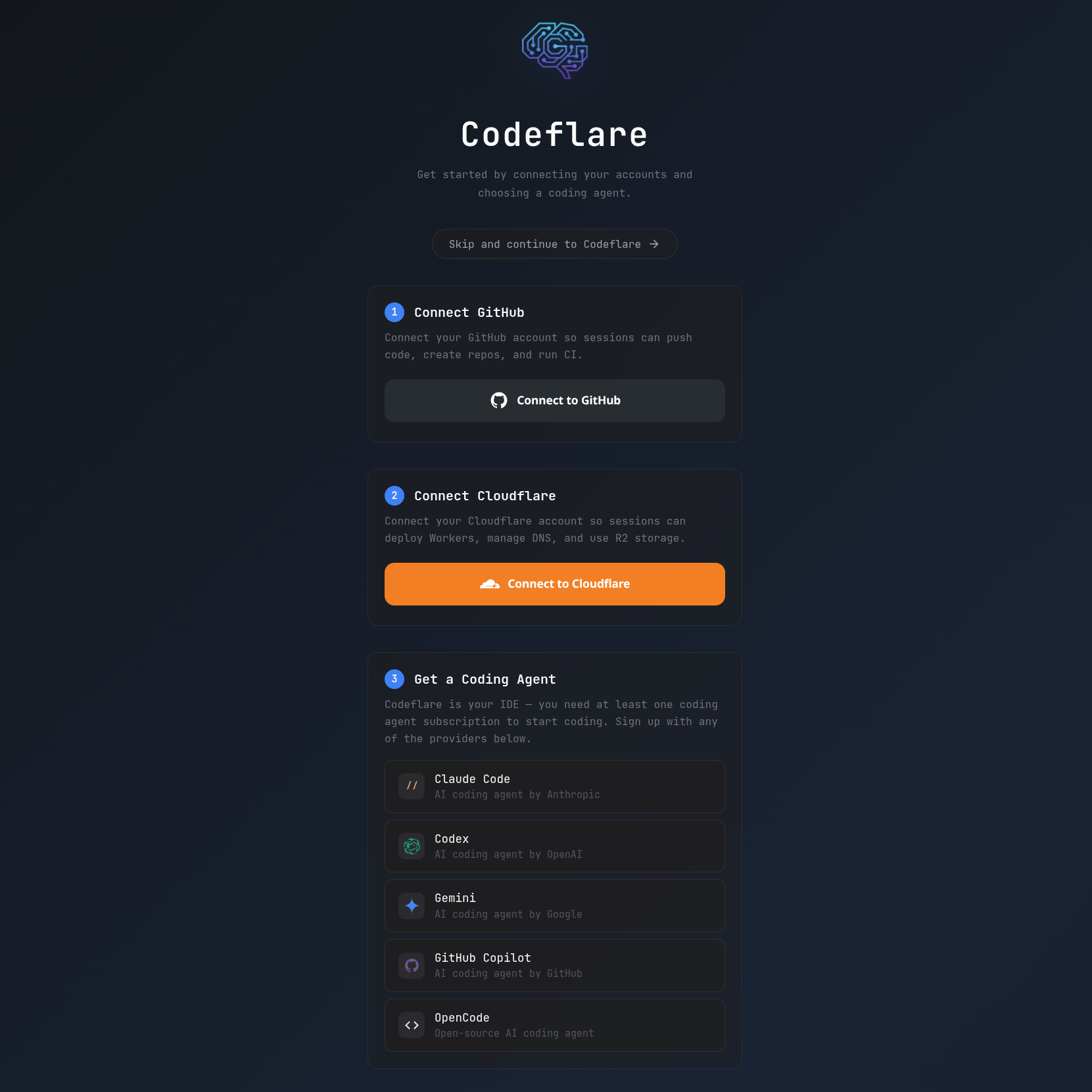 Guided setup