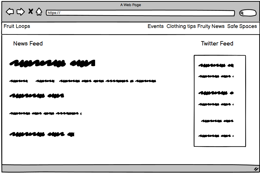 Fruity News Wireframe