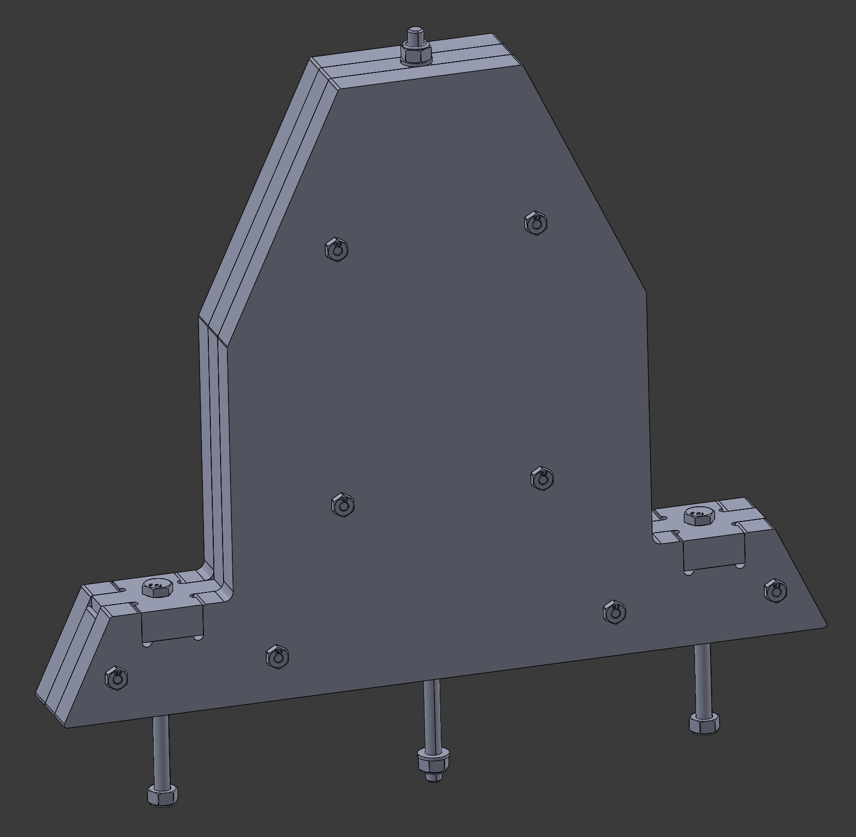 Three offcut panels fastened together, raising the hopper 400mm under a full ton of load.
