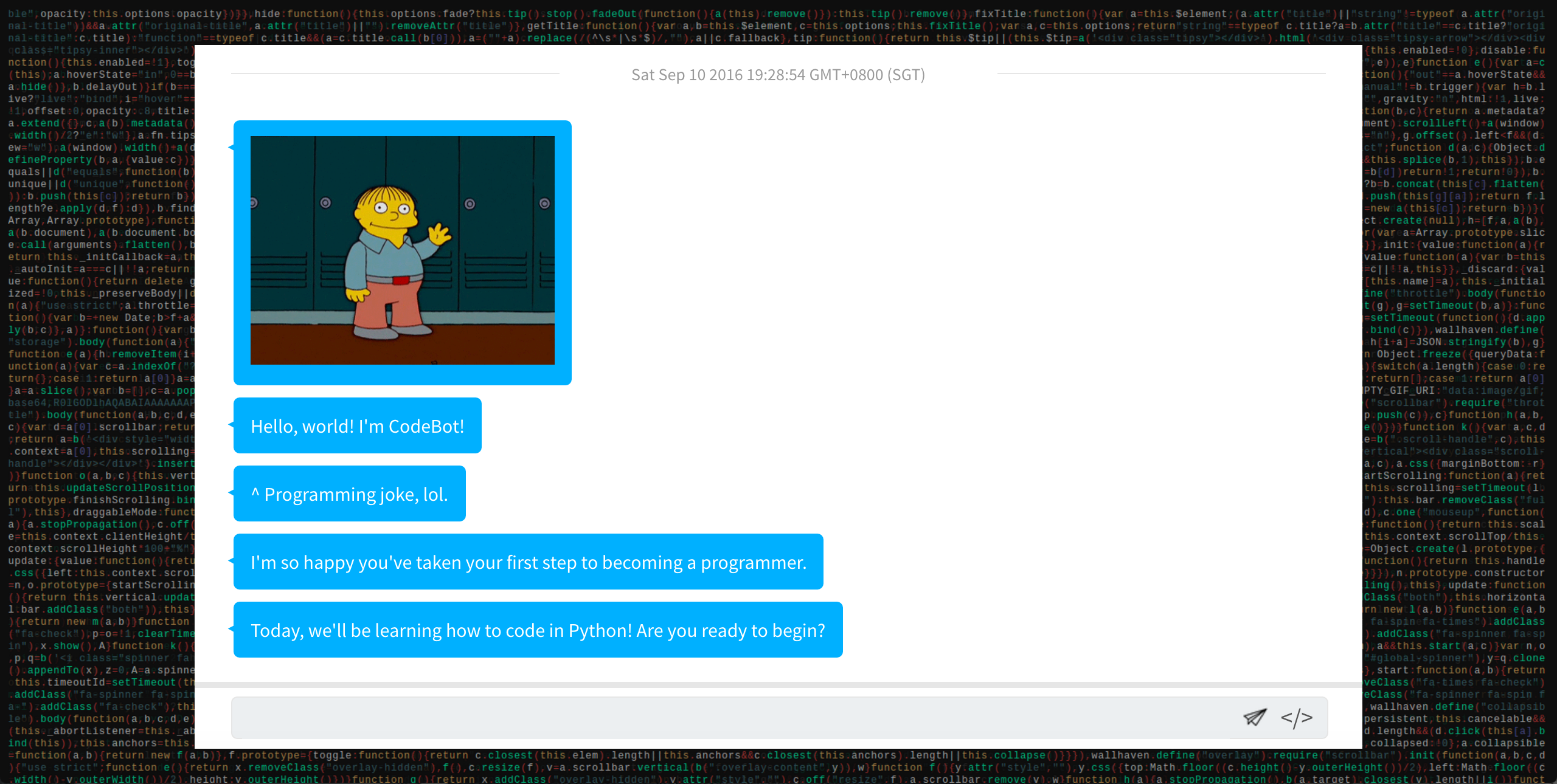 Screenshot of CodeBot