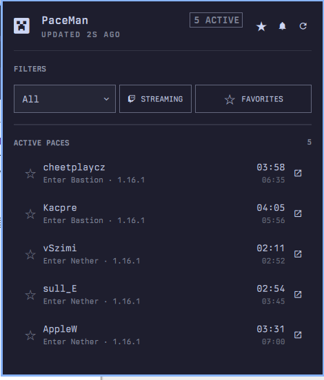 PaceMan live pace board