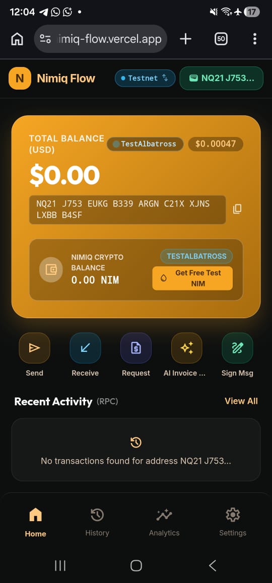 NimiqFlow screenshot 2