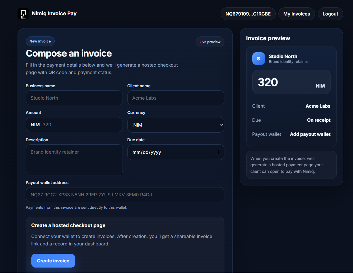 Nimiq Invoice Pay screenshot 1