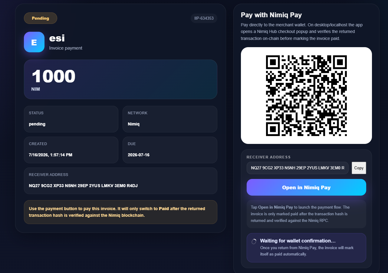 Nimiq Invoice Pay screenshot 3