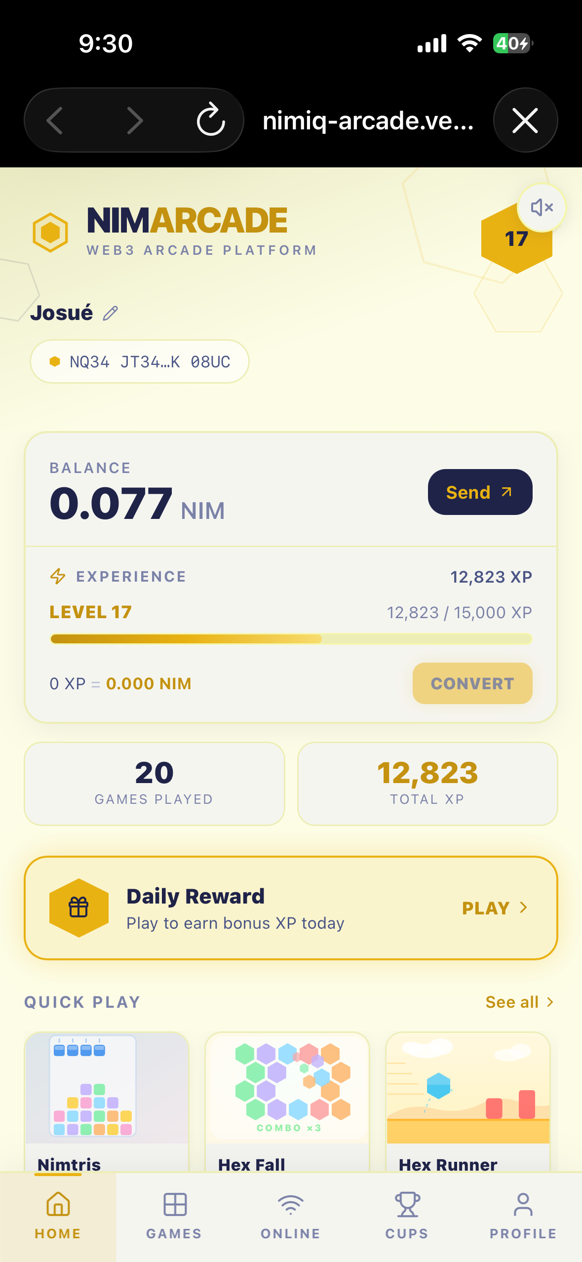 NIMIQ-ARCADE screenshot 1